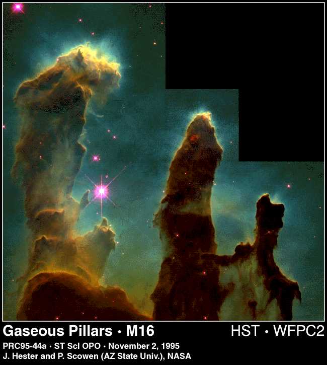 Gaseous Pillars - M16 (HST Photograph)