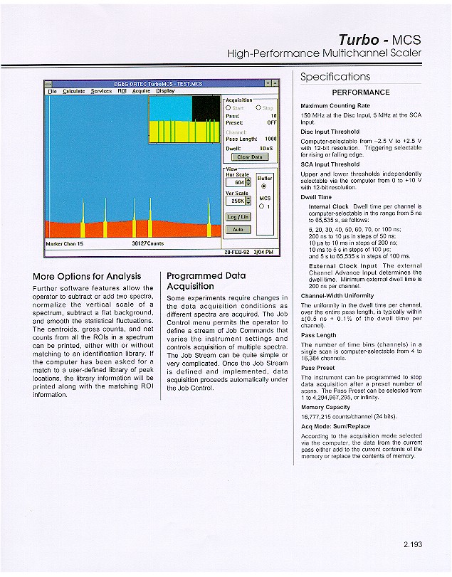 EG&G ORTEC Turbo MCS - Page 4 (183162 bytes)